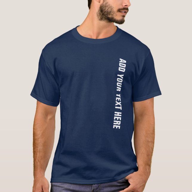 Mens Basic Dark T - Shirt Custom Template Navy Blu (Vorderseite)