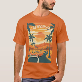 Men's Basic T-ShirtRetro California Travel Poster  T-Shirt