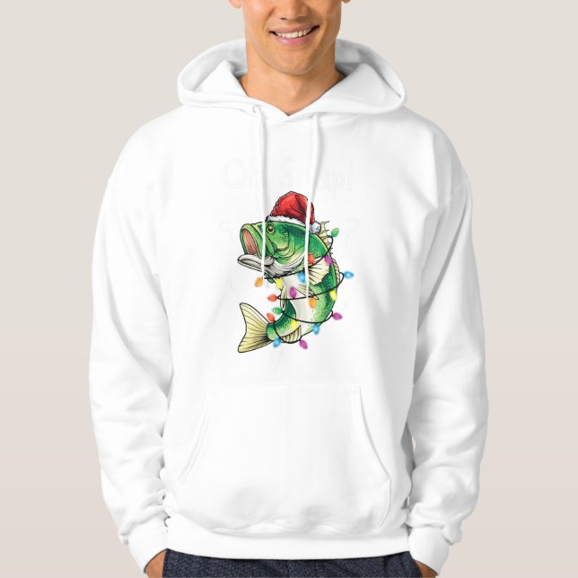Mens Bass Fishing Santa Oh Snap Weihnachtsangeln Hoodie (Vorderseite)