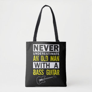 Mens Bass Player Musician Geschenk Vater Großvater Tasche
