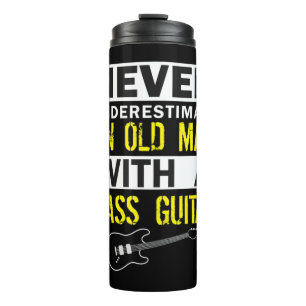 Mens Bass Player Musician Geschenk Vater Großvater Thermosbecher