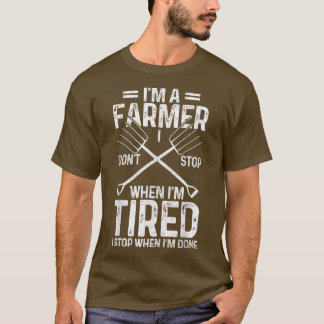 Mens-Bauer stoppen nicht, wenn müde anhält, wenn F T-Shirt
