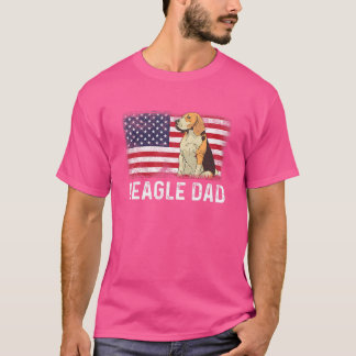 Mens Beagle Vater American Flag 4. Juli Patrioti T-Shirt