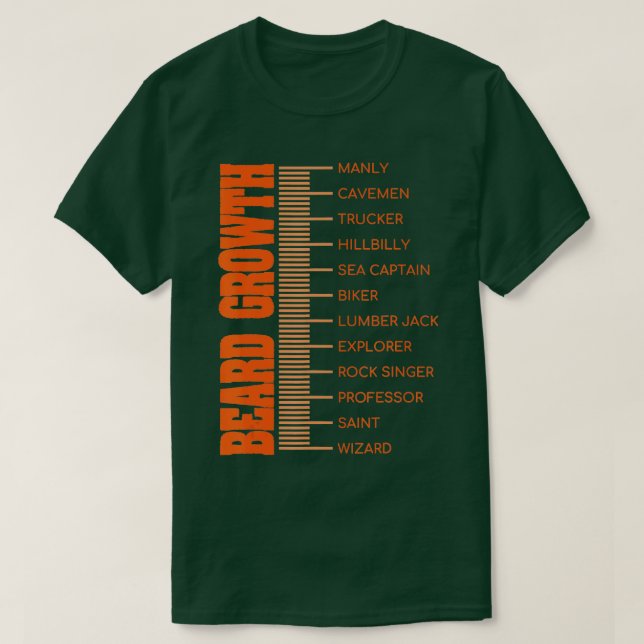Mens Beard Growth Size Mens Facial Funn T-Shirt (Design vorne)