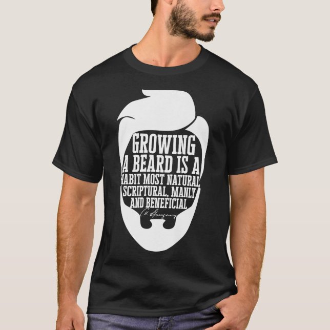 Mens Beard Quote Graphic Charles Haddon Spurgeon  T-Shirt (Vorderseite)