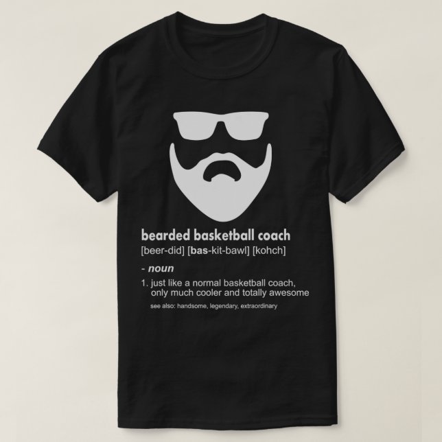 Mens Bearded Basketball Coach  Joke Basketball Coa T-Shirt (Design vorne)