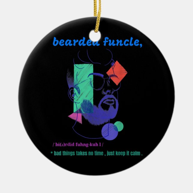 Mens Bearded Functional Mens Geschenke Keramik Ornament (Vorne)