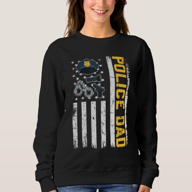 Mens bedrückte US-Flaggenpolizei Vater Patriotic F Sweatshirt (Vorderseite)