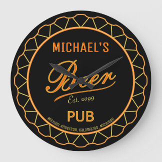 Men's Beer Bottle Cap Pub Wall Clock Große Wanduhr