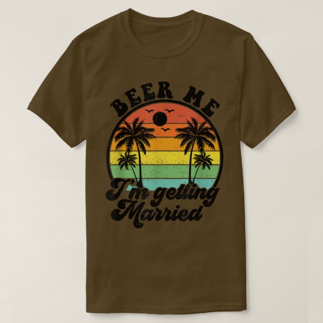 Mens Beer Me Im Getried Bachelor Party App T-Shirt (Design vorne)
