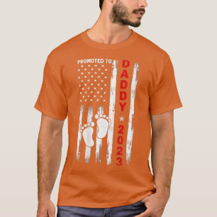 Mens befördert zu Daddy 2023 amerikanische Flagge T-Shirt