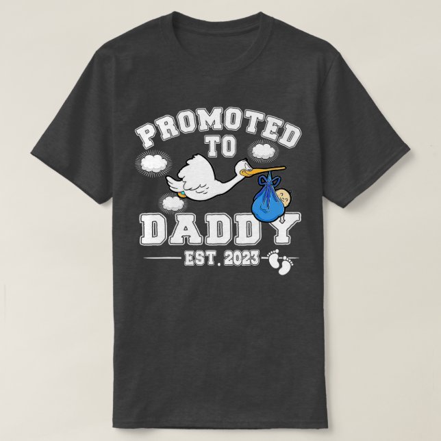 Mens befördert zu Daddy 2023 Erstes Mal Vater's Da T-Shirt (Design vorne)