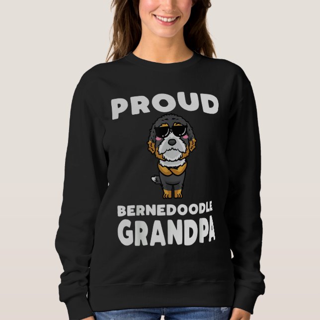 Mens Bernedoodle Dog With Sunglasses Sweatshirt (Vorderseite)