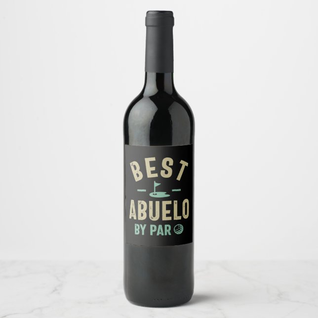 Mens Best Abuelo by Par Großvater Weinetikett (Vorderseite)