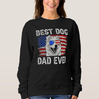 Mens Best American Eskimo Vater Ever American Flag Sweatshirt