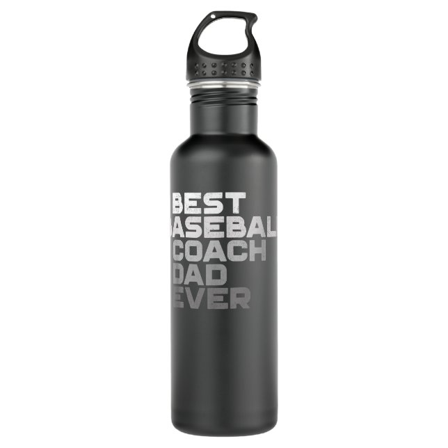 Mens Best Baseball Coach Vater je Coach Edelstahlflasche (Vorderseite)