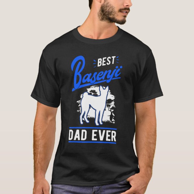 Mens Best Basenji Dad Ever Congo Terrier Basenji T-Shirt (Vorderseite)