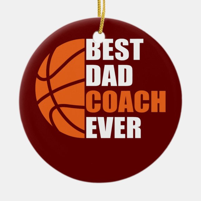 Mens Best Basketball Vater Coach je Vater Keramik Ornament (Vorne)
