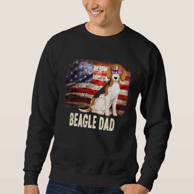 Mens Best Beagle Vater je amerikanische Flagge 4.  Sweatshirt (Vorderseite)