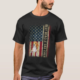Mens Best Beagle Vater je Hund Lover American Flag T-Shirt