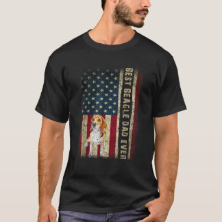 Mens Best Beagle Vater je Hund Lover American Flag T-Shirt