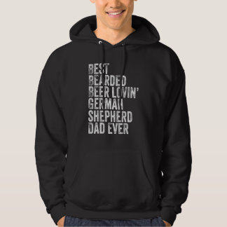 Mens Best Bearded Beer Lovin German Shepherd Dad D Hoodie