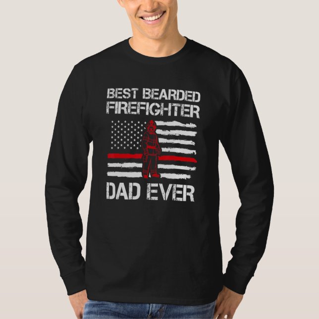 Mens Best Bearted Firefighter Vater je Daddy Fire T-Shirt (Vorderseite)