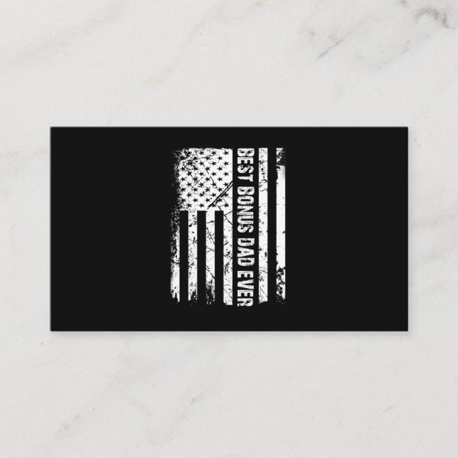 Mens Best Bonus Vater Ever American Flag Tshirt Visitenkarte (Vorderseite)