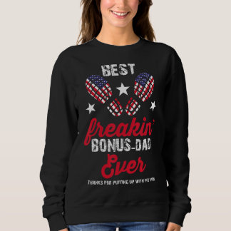 Mens Best Bonus Vater je American Flag Bonus Fathe Sweatshirt