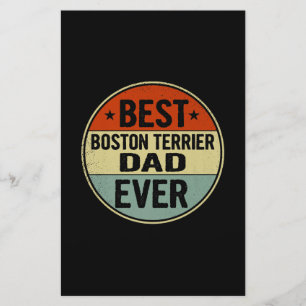 Mens Best Boston Terrier Dad Ever Retro Style Cool Briefpapier