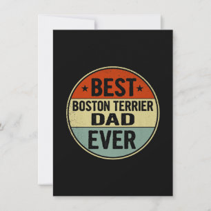 Mens Best Boston Terrier Dad Ever Retro Style Cool Dankeskarte