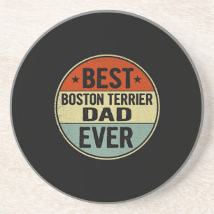 Mens Best Boston Terrier Dad Ever Retro Style Cool Getränkeuntersetzer