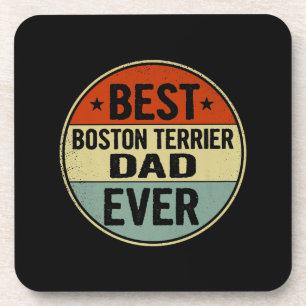 Mens Best Boston Terrier Dad Ever Retro Style Cool Getränkeuntersetzer