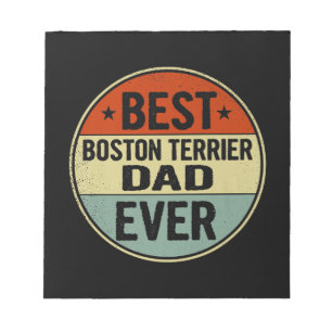 Mens Best Boston Terrier Dad Ever Retro Style Cool Notizblock