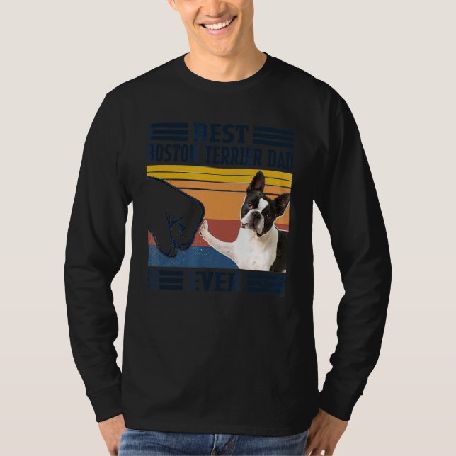 Mens Best Boston Terrier Vater Ever Dog Vaterin D T-Shirt (Vorderseite)