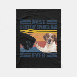 Mens Best Brittany Spaniel Vater Ever Funny Dog Fleecedecke