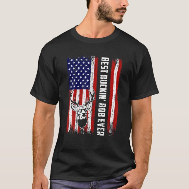 Mens Best Buckin BOB je Hirsch Jagd Buckfett T-Shirt (Vorderseite)