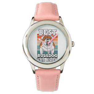 Mens Best Bulldog Vater je Hund Welpe Lover Armbanduhr