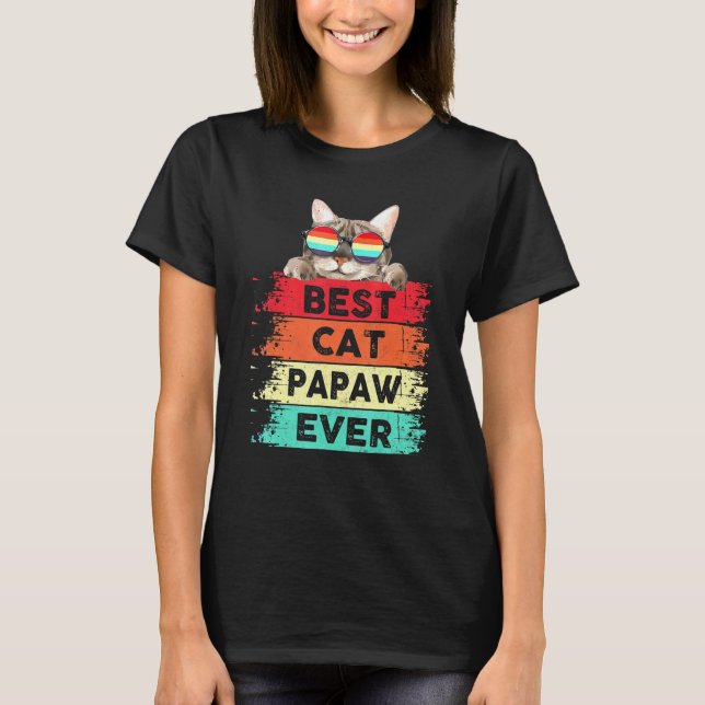 Mens Best Cat Papaw Ever Niedlich Cat Papaw Father T-Shirt (Vorderseite)