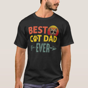 Mens Best Cat Vater je Retro Sun Vintag Beste Katz T-Shirt