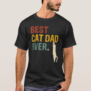 Mens Best Cat Vater je Viert Tag Retro Chat T-Shirt
