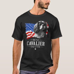 Mens Best Cavalier King Vater Ever American Flag F T-Shirt