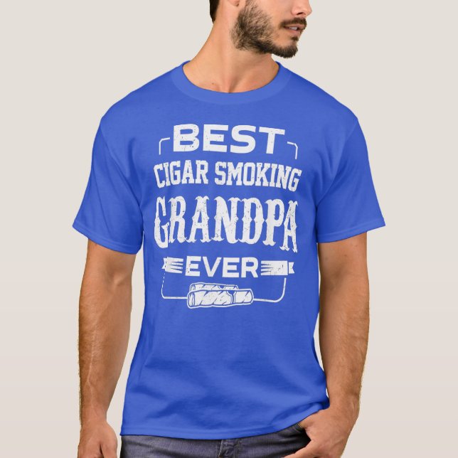 Mens Best Cigar Rauchen Großvater je Zigarren T-Shirt (Vorderseite)