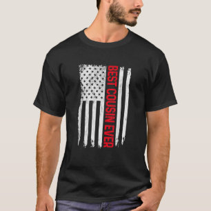 Mens Best Cousin Ever American Flag Funny Cousin B T-Shirt