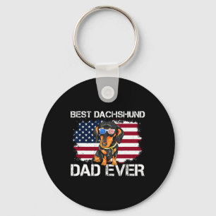 Mens Best Dackel Vater je Patriotic Dackel Amer Schlüsselanhänger