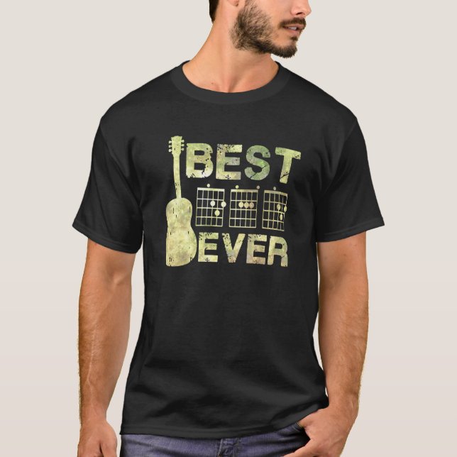 Mens Best Dad Ever Guitar Chords Guitarist Father  T-Shirt (Vorderseite)