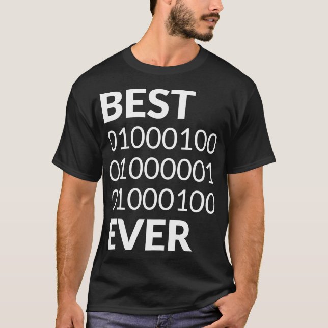 Mens Best Dad Ever Shirt Binary Code Fathers Day G (Vorderseite)