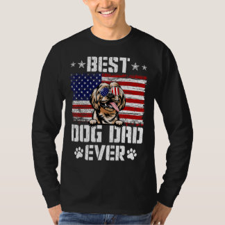 Mens Best Dog Vater Ever Shih Tzu American Flag 4. T-Shirt