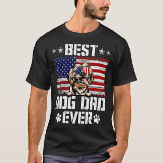 Mens Best Dog Vater Ever Shih Tzu American Flag 4. T-Shirt