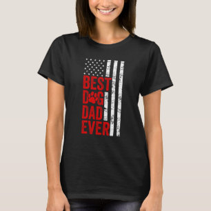 Mens Best Dog Vater je American Flag Dog Vathers T-Shirt